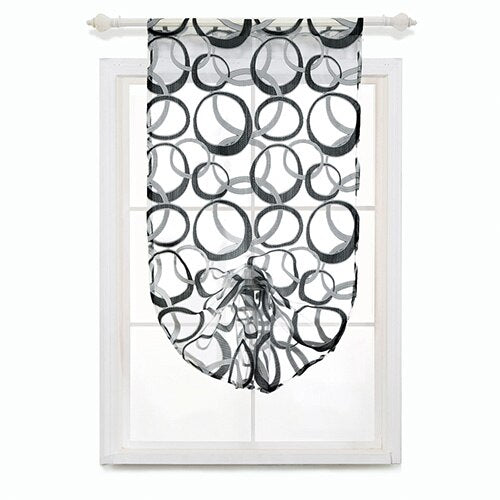 Short roman curtain jacquard valance curtain home decoration geometric design red yellow brown gray blue red ready made curtains