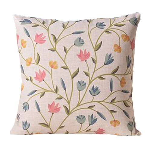 NAPEARL Pastoral Printed Cushion Cover for Living Room Leaves Pattern High Stitching Pillowcase Home Textiles on Sofa Decorative