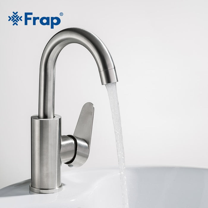 Frap New Arrival Hot and Cold Water mixer Brushed 304 stainless steel Bathroom Faucet Basin tap Bath Sink Faucet F1348